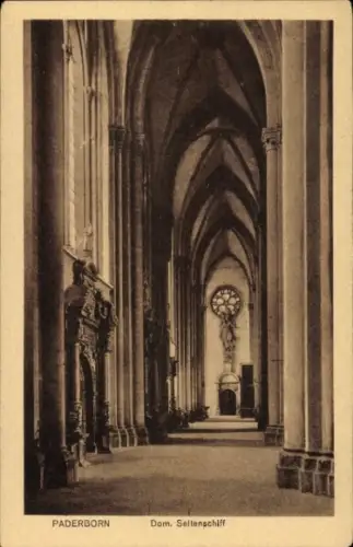 Ak Paderborn in Westfalen,  Dom, Seltenschiff, Innenansicht