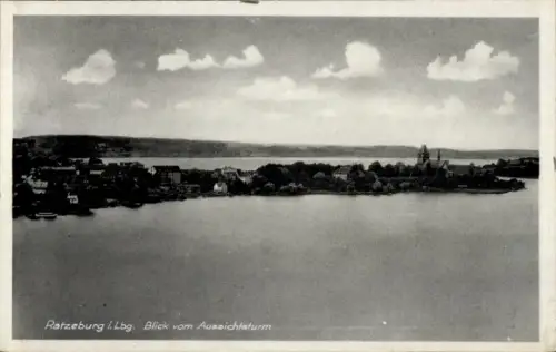 Ak Ratzeburg im Herzogtum Lauenburg,  Blick vom Aussichtsturm, See, Landschaft, Himmel