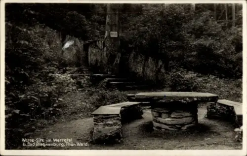 Ak Bad Blankenburg im Schwarzatal Thüringen, Werre-Sitz im Werretal,  Thür. Wald, Natur, Sitzgele