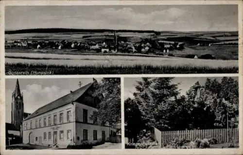 Ak Gonzerath Morbach im Hunsrück, Landschaft Gonzerath, Kriegerdenkmal, Gasthaus Schimper