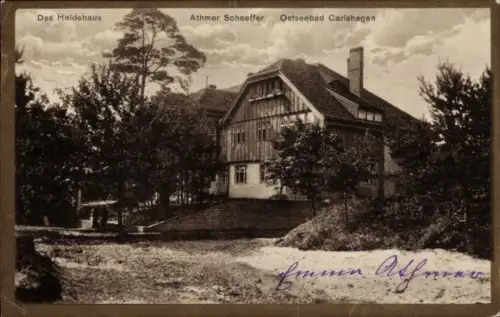 Ak Ostseebad Carlshagen Karlshagen auf Usedom, Das Heidehaus, Athmer Schoeffer, Ostseebad Carlsha