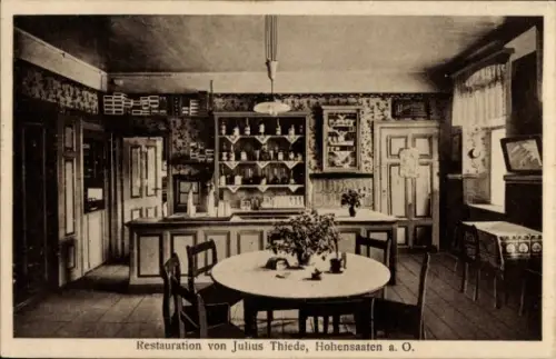 Ak Hohensaaten Hohen Saathen Bad Freienwalde an der Oder, Restauration von Julius Thiede, Hohensa