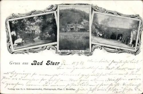 Ak Bad Stuer in Mecklenburg, Timperts Restaurant und Garten