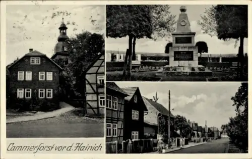 Ak Kammerforst in Thüringen, Denkmal, Straßenpartie