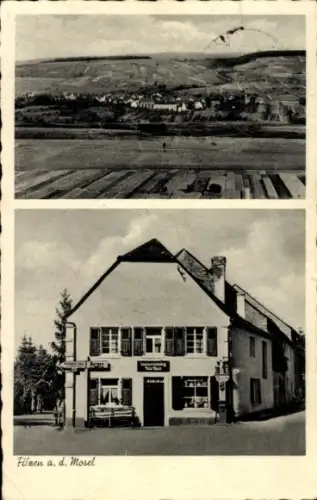 Ak Filzen Konz an der Mosel, Gesamtansicht, Kolonialwarenhandlung Peter Baum