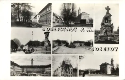 Ak Josefov Josefstadt Jaroměř Jermer Region Königgrätz, Detailansichten, Kreuz, Kirche