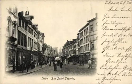 Ak Liège Lüttich Wallonien, Rue Saint-Severin