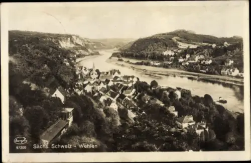 Ak Stadt Wehlen an der Elbe Sachsen, Panorama
