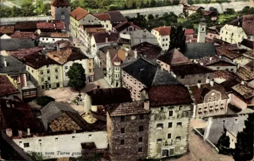 Ak Glurns Glorenza Südtirol, Luftaufnahme von  Tirol,  Gebäude, Stadtansicht