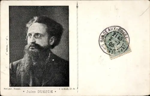 Ak Politiker Jules Guesde, Mitglied der französischen Nationalversammlung, Portrait