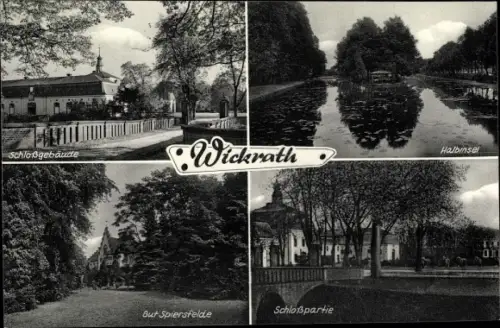 Ak Wickrath Mönchengladbach im Ruhrgebiet, Schloss, Gut Spiersfelde, Halbinsel