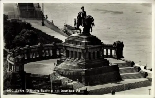 Ak Koblenz am Rhein, Kaiser Wilhelm Denkmal am Deutschen Eck