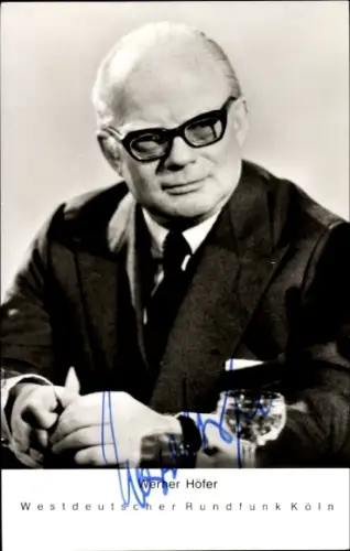 Ak Moderator Werner Höfer, Portrait, WDR, Autogramm
