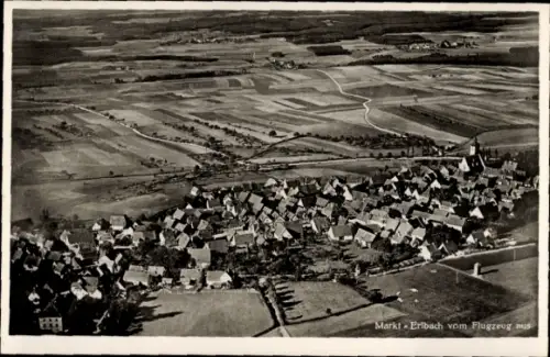 Ak Markt Erlbach in Mittelfranken, Markt Erlbach vom Flugzeug aus
