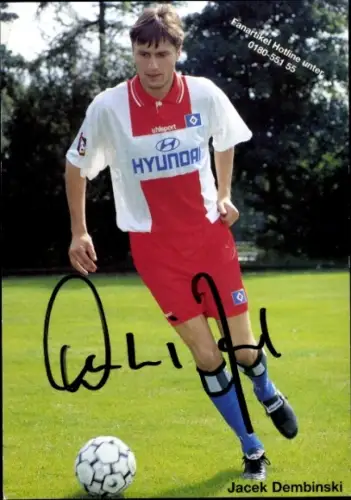 Autogrammkarte Fußballer Jacek Dembinski, Hamburger SV, Autogramm