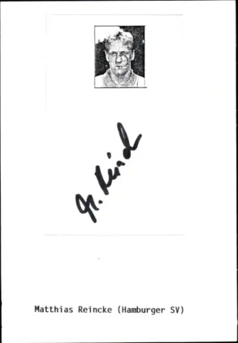Autogrammkarte Fußballer Matthias Reinicke, Hamburger SV, Autogramm