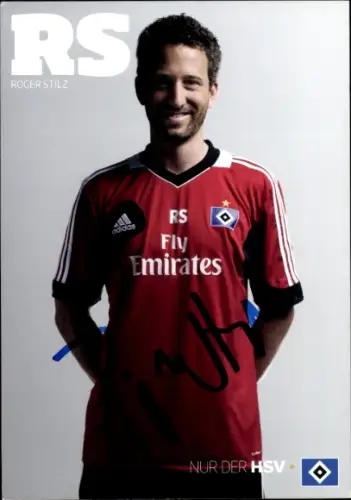 Autogrammkarte Fußballer Roger Stilz, Hamburger SV, Autogramm