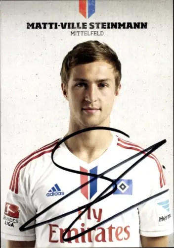 Autogrammkarte Fußballer Matti Ville Steinmann, Hamburger SV, Autogramm