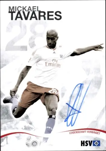 Autogrammkarte Fußballer Mickael Tavares, Hamburger SV, Autogramm