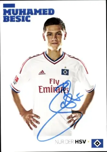 Autogrammkarte Fußballer Muhamed Besic, Hamburger SV, Autogramm