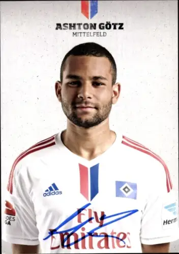 Autogrammkarte Fußballer Ashton Götz, Hamburger SV, Autogramm