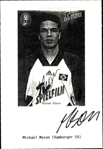 Autogrammkarte Fußballer Michael Mason, Hamburger SV, Autogramm