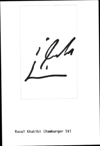 Autogrammkarte Fußballer Rasul Khatibi, Hamburger SV, Autogramm