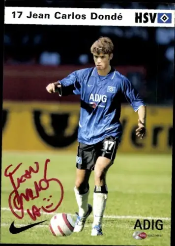 Autogrammkarte Fußballer Jean Carlos Dondé, Hamburger SV, Autogramm