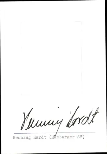 Autogramm Fußballer Henning Hardt, Hamburger SV