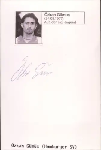 Autogramm Fußballer Özkan Gümüs, Hamburger SV