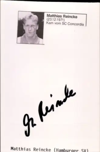 Autogramm Fußballer Matthias Reincke, Hamburger SV