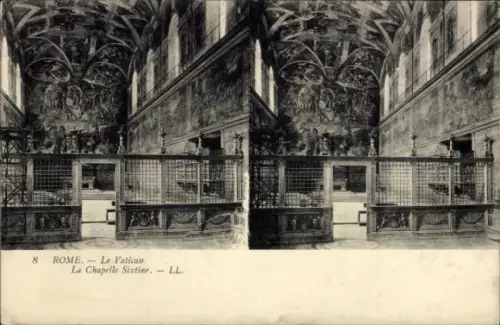 Stereo CPA Vatican Rome Latium, La Chapelle Sixtine