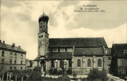 Ak Augsburg in Schwaben, St. Georgskirche, erbaut 1495-1501,  