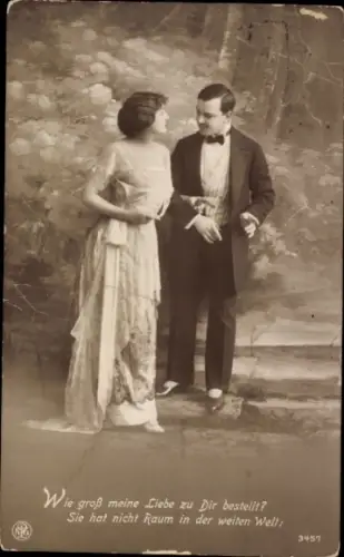 Ak Liebespaar, Portrait