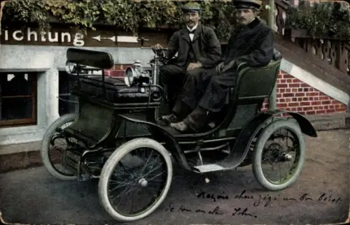 Ak Auto, Automobil, Zwei Männer