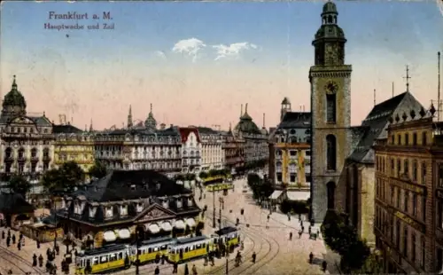 Ak Frankfurt am Main, Hauptwache und Zeil