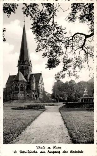 Ak Thale im Harz, St. Petri-Kirche, Eingang des Bodetals