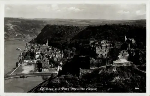 Ak St. Goar am Rhein,  Burg Rheinfels, Rhein, Fluss, Landschaft