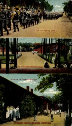Ak Zeithain in Sachsen, Truppenübungsplatz, Kantine im Infanterie Lager, Soldaten, Barackenlager