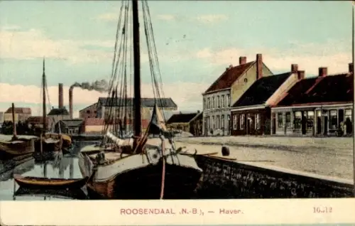 Ak Roosendaal Nordbrabant Niederlande, Haven, Boote