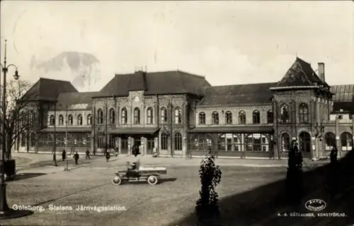Ak Göteborg Schweden, Bahnhof, Statens Järnvägsstation