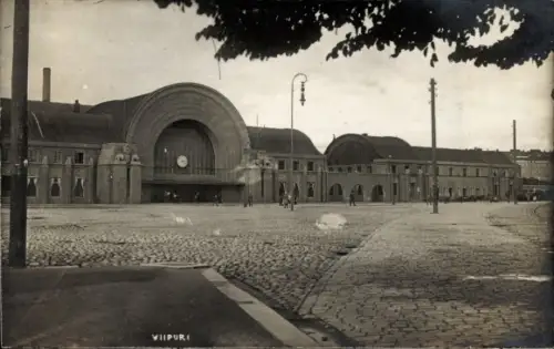 Foto Ak Wyborg Wiborg Viipuri Russland, Bahnhof