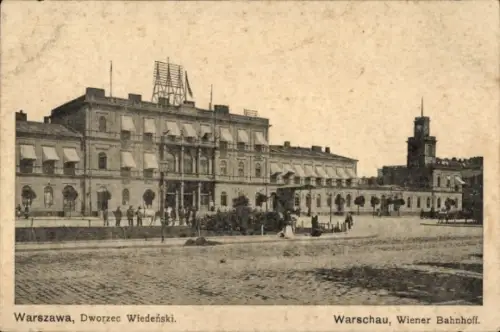 Ak Warszawa Warschau Polen, Wiener Bahnhof
