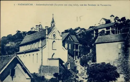 Ak Antananarivo Tananarive Madagaskar, Kirche, Gebäude, Landschaft, Madagascar, Tananarive