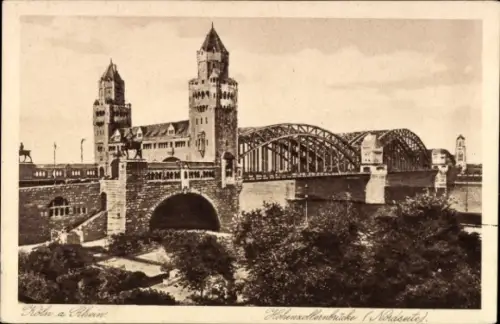 Ak Cöln Köln am Rhein, Köln am Rhein, Hohenzollernbrücke, Nordseite