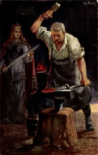 Künstler Ak Generalfeldmarschall Paul von Hindenburg, Schmied, Germania