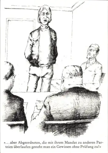 Künstler Ak Kurt Habritter, Jeder hat das Recht, Karikatur 1976