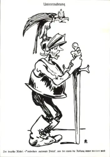 Künstler Ak Udo Achten, Unterernährung, Der wahre Jacob von 1914, Karikatur