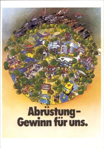 Künstler Ak Zimmermann, W., Abrüstung - Gewinn für uns, Titelseite Metall