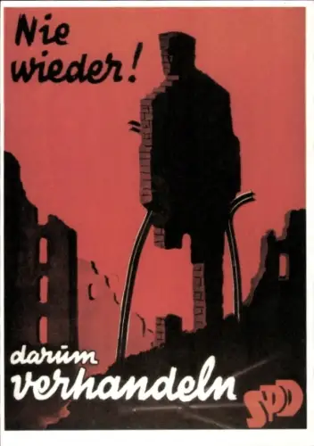 Künstler Ak Nie wieder! darum verhandeln, SPD-Plakat 1956